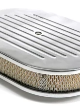 Trans-Dapt Performance Oval Air Cleaner Set PINSTRIPE (Ball-Milled); 8-3/8 in. x 12 in. Length-ALUMINUM                                     - 6020 - Image 2