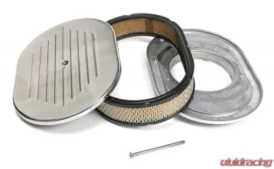 Trans-Dapt Performance Oval Air Cleaner Set PINSTRIPE (Ball-Milled); 8-3/8 in. x 12 in. Length-ALUMINUM - 6020