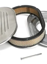Trans-Dapt Performance Oval Air Cleaner Set PINSTRIPE (Ball-Milled); 8-3/8 in. x 12 in. Length-ALUMINUM                                     - 6020 - Image 4