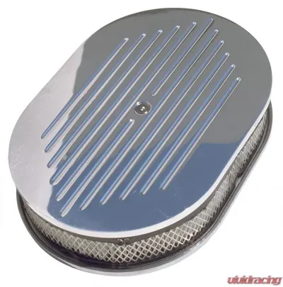 Trans-Dapt Performance Oval Air Cleaner Set PINSTRIPE (Ball-Milled); 8-3/8 in. x 15 in. Length-ALUMINUM - 6021
