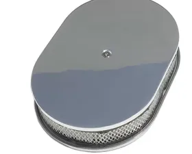 Trans-Dapt Performance Oval Air Cleaner Set PLAIN; 8-3/8 in. Width, 12 in. Length- ALUMINUM