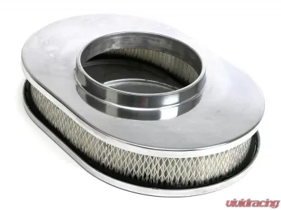 Trans-Dapt Performance Oval Air Cleaner Set FLAME (Ball-Milling); 8-3/8 in. X 12 in. Length- ALUMINUM - 6024