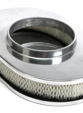 Trans-Dapt Performance Oval Air Cleaner Set FLAME (Ball-Milling); 8-3/8 in. X 12 in. Length- ALUMINUM                                     - 6024 - Image 3