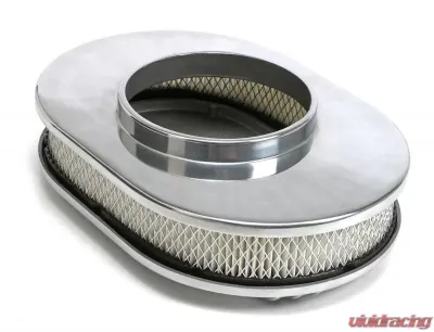 Trans-Dapt Performance Finned Aluminum OVAL Air Cleaner Set; 2 x 12 x 8-3/8 in.; 5-1/8 in. Neck - 6026