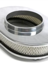Trans-Dapt Performance Finned Aluminum OVAL Air Cleaner Set; 2 x 12 x 8-3/8 in.; 5-1/8 in. Neck                                     - 6026 - Image 4