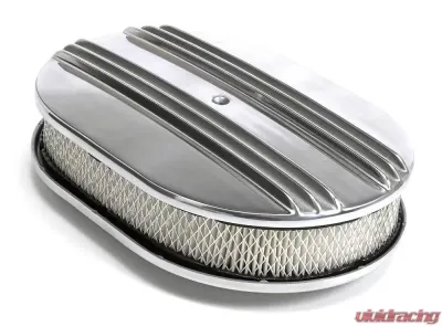 Trans-Dapt Performance Finned Aluminum OVAL Air Cleaner Set; 2 x 12 x 8-3/8 in.; 5-1/8 in. Neck - 6026