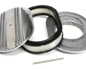 Trans-Dapt Performance Finned Aluminum OVAL Air Cleaner Set; 2 x 12 x 8-3/8 in.; 5-1/8 in. Neck