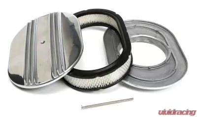 Trans-Dapt Performance Finned Aluminum OVAL Air Cleaner Set; 2 x 12 x 8-3/8 in.; 5-1/8 in. Neck - 6026