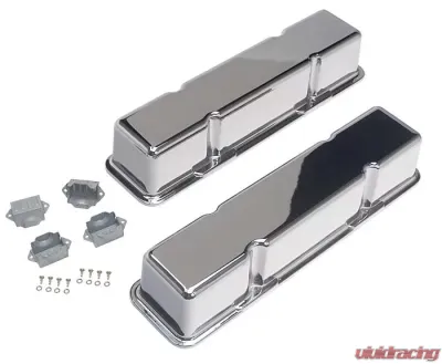 Trans-Dapt Performance Polished Aluminum Valve Covers; TALL; 1958-1986 SB CHEVROLET- Plain (no holes) - 6032