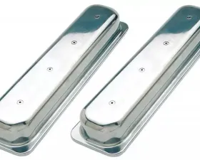 Trans-Dapt Performance Polished Aluminum Valve Covers; SHORT; 1987 & up SB CHEVROLET- Plain (no holes)