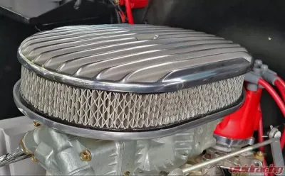 Trans-Dapt Performance Finned Aluminum Oval Air Cleaner Kit 12 X 2 in. Paper Element- Full Finned Style - 6047