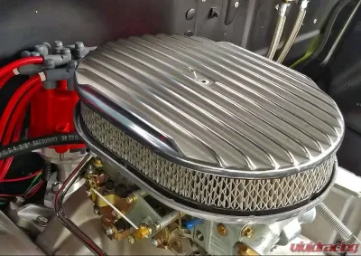 Trans-Dapt Performance Finned Aluminum Oval Air Cleaner Kit 12 X 2 in. Paper Element- Full Finned Style - 6047