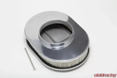 Trans-Dapt Performance Finned Aluminum Oval Air Cleaner Kit 12 X 2 in. Paper Element- Full Finned Style - 6047