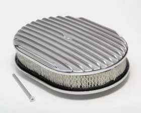 Trans-Dapt Performance Finned Aluminum Oval Air Cleaner Kit 12 X 2 in. Paper Element- Full Finned Style