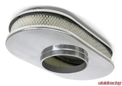 Trans-Dapt Performance Finned Aluminum Oval Air Cleaner; 15 X 2 Paper Element - Partially Finned - 6048