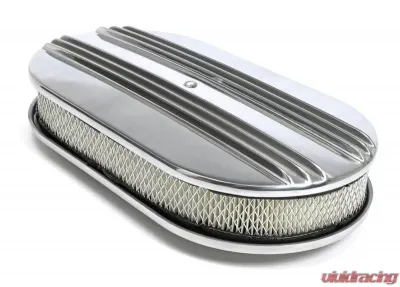 Trans-Dapt Performance Finned Aluminum Oval Air Cleaner; 15 X 2 Paper Element - Partially Finned - 6048