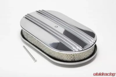 Trans-Dapt Performance Finned Aluminum Oval Air Cleaner; 15 X 2 Paper Element - Partially Finned - 6048