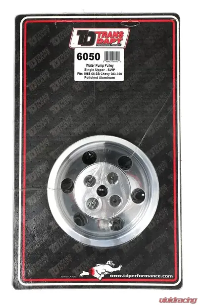 Trans-Dapt Performance WATER PUMP Pulley; 1 Groove; 55-68 CHEVROLET 283-350; SHORT W/P- Pol. ALUMINUM Chevrolet - 6050