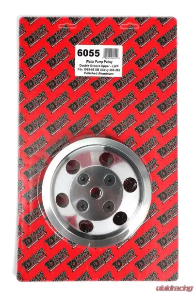 Trans-Dapt Performance WATER PUMP Pulley; 2 Groove; 69-85 CHEVROLET 283-350; LONG W/P- Pol. ALUMINUM Chevrolet - 6055