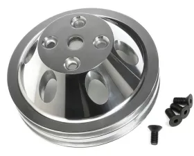 Trans-Dapt Performance WATER PUMP Pulley; 2 Groove; 69-85 CHEVROLET 283-350; LONG W/P- Pol. ALUMINUM Chevrolet