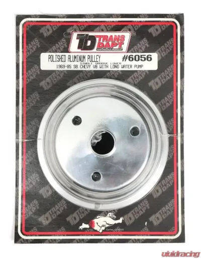 Trans-Dapt Performance CRANKSHAFT Pulley; 1 Groove; 69-85 CHEVROLET 283-350; LONG W/P- Pol. ALUMINUM Chevrolet - 6056