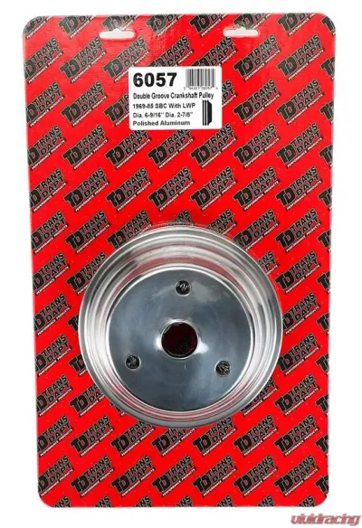 Trans-Dapt Performance CRANKSHAFT Pulley; 2 Groove; 69-85 CHEVROLET 283-350; LONG W/P- Pol. ALUMINUM Chevrolet - 6057