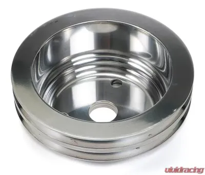 Trans-Dapt Performance CRANKSHAFT Pulley; 2 Groove; 69-85 CHEVROLET 283-350; LONG W/P- Pol. ALUMINUM Chevrolet - 6057