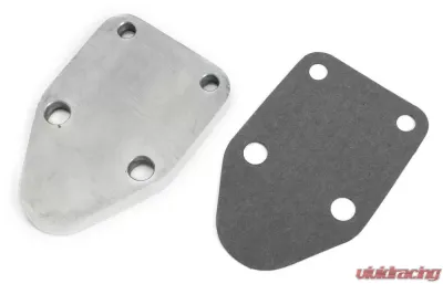 Trans-Dapt Performance FUEL PUMP BLOCK-OFF Plate; SB Chevy 283-400; PINSTRIPES (Ball-milled)- ALUMINUM Chevrolet - 6064