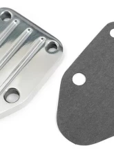 Trans-Dapt Performance FUEL PUMP BLOCK-OFF Plate; SB Chevy 283-400; PINSTRIPES (Ball-milled)- ALUMINUM Chevrolet                                     - 6064 - Image 3