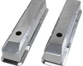 Trans-Dapt Performance BEVELED EDGE, Aluminum Valve Covers; TALL; PLAIN; 1958-1986- SB CHEVROLET Chevrolet