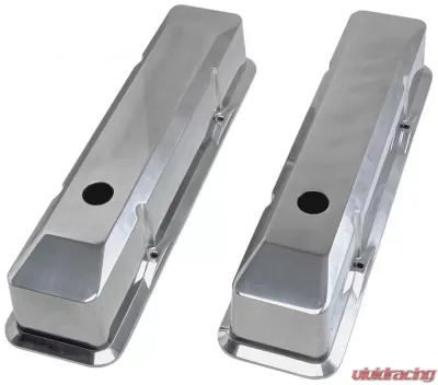 Trans-Dapt Performance BEVELED EDGE, Aluminum Valve Covers; TALL; PLAIN; 1958-1986- SB CHEVROLET Chevrolet - 6092