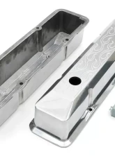Trans-Dapt Performance BEVELED EDGE, Aluminum Valve Covers; TALL; FLAMES; 1958-1986 SB CHEVROLET Chevrolet                                     - 6093 - Image 3