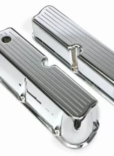 Trans-Dapt Performance TALL VALVE COVERS; SB FORD; BALL MILLED; POLISHED & CHROMED ALUMINUM- WITH HOLES                                     - 6108 - Image 2