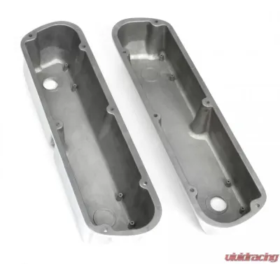Trans-Dapt Performance TALL VALVE COVERS; SB FORD; FINNED; POLISHED ALUMINUM- WITH HOLES - 6117