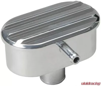 Trans-Dapt Performance FINNED-STYLE Push-In Valve Cover Breather w/PCV; PLAIN: 1-1/4 in. Hole- ALUMINUM - 6612