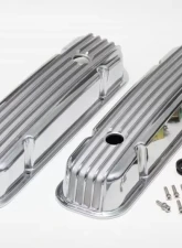Trans-Dapt Performance Finned Aluminum Valve Covers With Hole; Pontiac 326-455 V8S 1959-79                                     - 6613 - Image 4