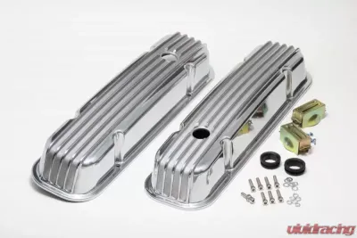 Trans-Dapt Performance Finned Aluminum Valve Covers With Hole; Pontiac 326-455 V8S 1959-79 - 6613