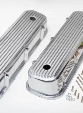 Trans-Dapt Performance Finned Aluminum Valve Covers With Hole; BB Chevy 396-502 V8S 1965-95                                     - 6615 - Image 3