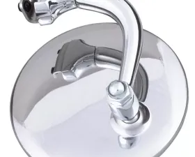 Trans-Dapt Performance ROUND PEEP MIRROR; 4 in. Diameter; Clamp-on Style (pass./driver)-STAINLESS STEEL