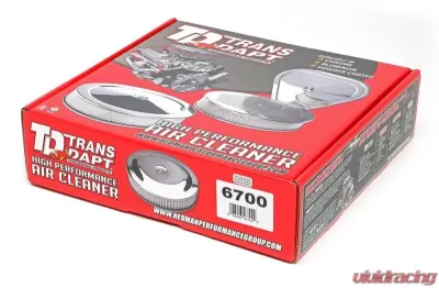 Trans-Dapt Performance Round Air Cleaner Set PINSTRIPE (Ball-Milling); 14 in. x 3 in.- ALUMINUM - 6700