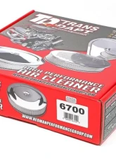 Trans-Dapt Performance Round Air Cleaner Set PINSTRIPE (Ball-Milling); 14 in. x 3 in.- ALUMINUM                                     - 6700 - Image 4