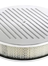 Trans-Dapt Performance Round Air Cleaner Set PINSTRIPE (Ball-Milling); 14 in. x 3 in.- ALUMINUM                                     - 6700 - Image 2