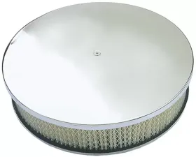Trans-Dapt Performance Round Air Cleaner Set PLAIN (Ball-Milling); 14 in. Diameter, 3 in. TallALUMINUM