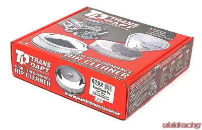Trans-Dapt Performance Round Air Cleaner Set FLAME (Ball-Milling); 14 in. Diameter, 3 in. TallALUMINUM - 6702