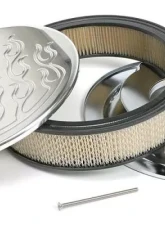 Trans-Dapt Performance Round Air Cleaner Set FLAME (Ball-Milling); 14 in. Diameter, 3 in. TallALUMINUM                                     - 6702 - Image 4