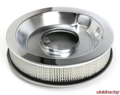 Trans-Dapt Performance Finned Aluminum ROUND Air Cleaner Set; 3 in. Tall, 14 in. Dia., 5-1/8 in. Neck - 6706