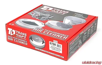 Trans-Dapt Performance Finned Aluminum ROUND Air Cleaner Set; 3 in. Tall, 14 in. Dia., 5-1/8 in. Neck - 6706