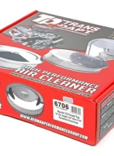 Trans-Dapt Performance Finned Aluminum ROUND Air Cleaner Set; 3 in. Tall, 14 in. Dia., 5-1/8 in. Neck                                     - 6706 - Image 4