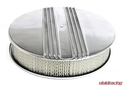 Trans-Dapt Performance Finned Aluminum ROUND Air Cleaner Set; 3 in. Tall, 14 in. Dia., 5-1/8 in. Neck - 6706