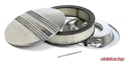Trans-Dapt Performance Finned Aluminum ROUND Air Cleaner Set; 3 in. Tall, 14 in. Dia., 5-1/8 in. Neck - 6706